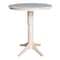 International Concepts Round 36 in Rd Top Pedestal Table, 12 in Leaf, 40.9 inH, Adjustable Height, Unfinished, 36 in W, Wood K-36RXT-27B-6B-2 - alternate 1